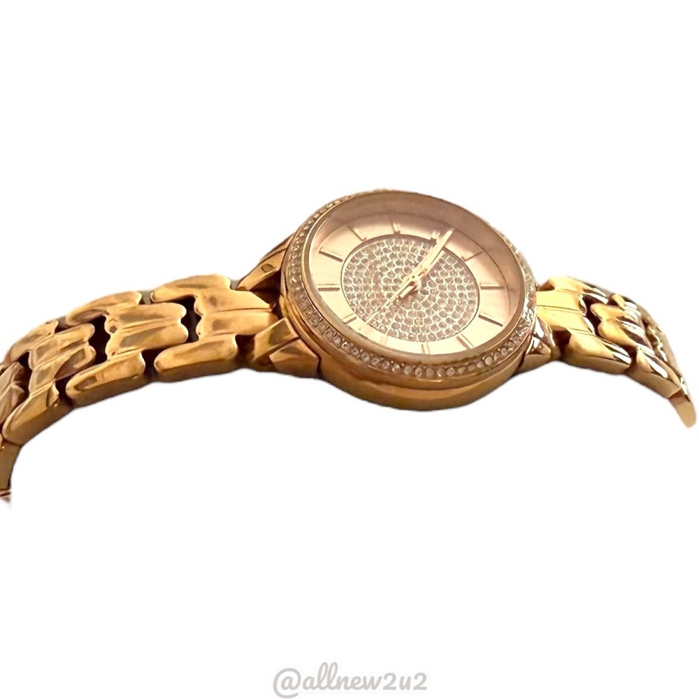 Michael Kors 4413 Mini Allie Rose Gold-Tone Crystal Watch Sized to 6" - Picture 6 of 16